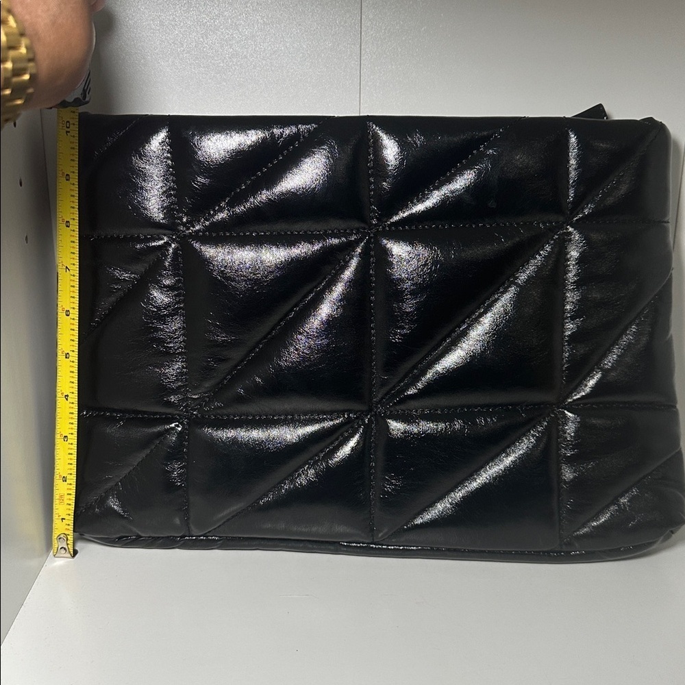 Topshop Glossy Black Geometric Clutch - Picture 8 of 8